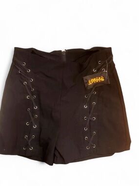 Spirit Black Lace-Up High-Waist Women’s Shorts